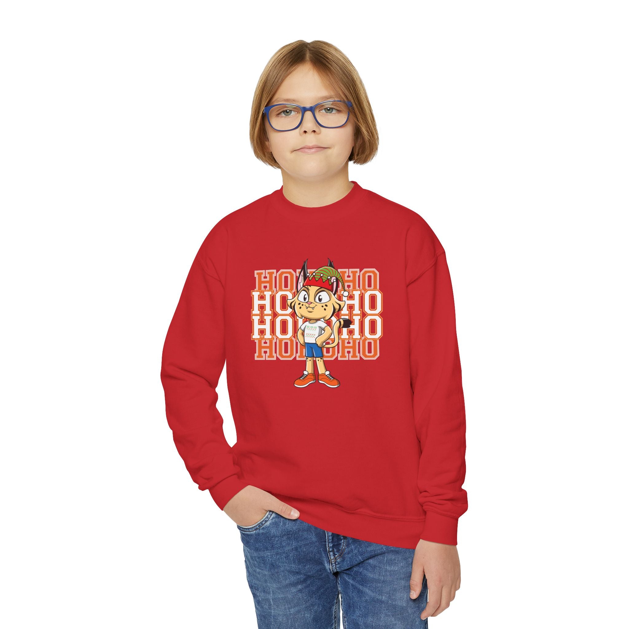 HoHoHo Boy Bobcat Youth Sweatshirt